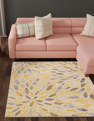 Yellow 10' 2 x 10' 2 Sumter Square Area Rug Contemporary Durable Easy Clean Carpet for Bedrooms, Living Areas, Dining, Office, Dorms for Sale at Rug Engine