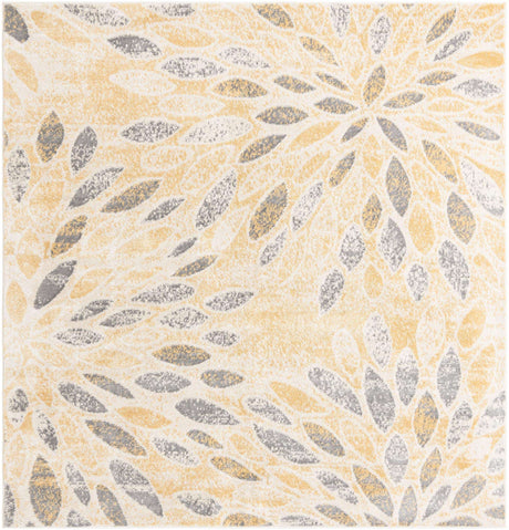 Yellow 8' x 8' Sumter Square Area Rug Contemporary Durable Easy Clean Carpet for Bedrooms, Living Areas, Dining, Office, Dorms for Sale at Rug Engine