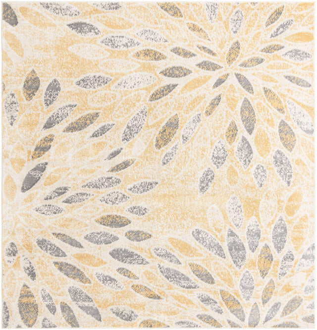 Yellow 8' x 8' Sumter Square Area Rug Contemporary Durable Easy Clean Carpet for Bedrooms, Living Areas, Dining, Office, Dorms for Sale at Rug Engine