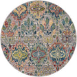 Multicolor 6' 1 x 6' 1 Sumter Round Area Rug Contemporary Durable Easy Clean Carpet for Bedrooms, Living Areas, Dining, Office, Dorms for Sale at Rug Engine