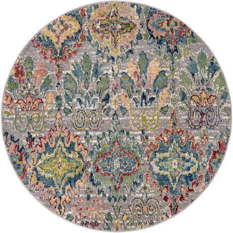 Multicolor 6' 1 x 6' 1 Sumter Round Area Rug Contemporary Durable Easy Clean Carpet for Bedrooms, Living Areas, Dining, Office, Dorms for Sale at Rug Engine