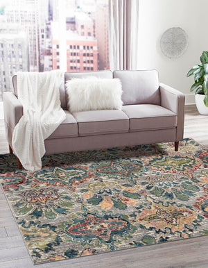 Multicolor 8' x 8' Sumter Square Area Rug Contemporary Durable Easy Clean Carpet for Bedrooms, Living Areas, Dining, Office, Dorms for Sale at Rug Engine
