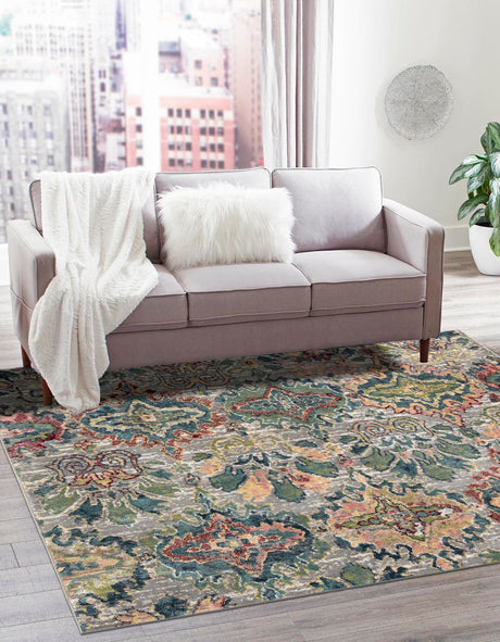 Multicolor 6' 1 x 6' 1 Sumter Square Area Rug Contemporary Durable Easy Clean Carpet for Bedrooms, Living Areas, Dining, Office, Dorms for Sale at Rug Engine