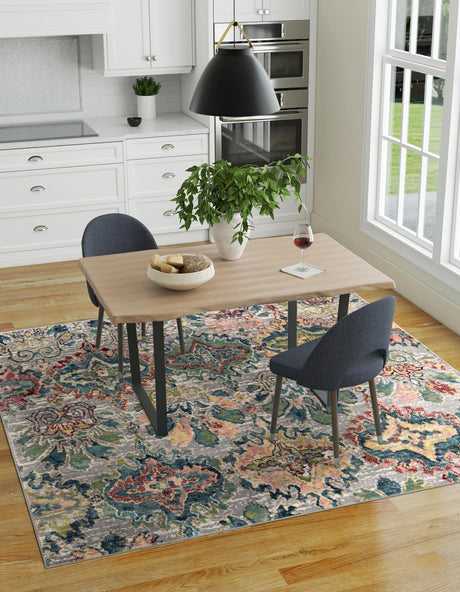 Multicolor 6' 1 x 6' 1 Sumter Square Area Rug Contemporary Durable Easy Clean Carpet for Bedrooms, Living Areas, Dining, Office, Dorms for Sale at Rug Engine