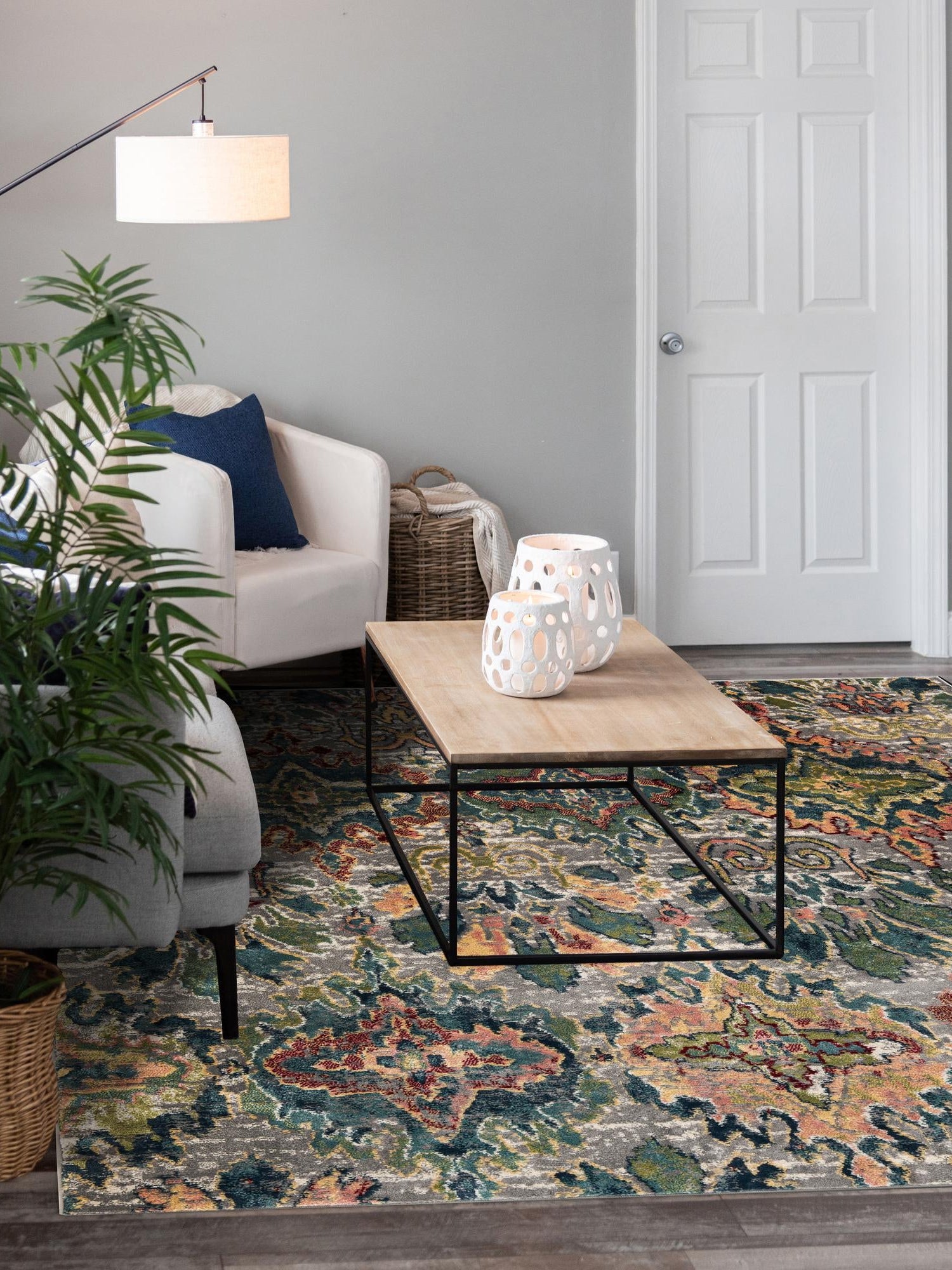 Multicolor 6' 1 x 6' 1 Sumter Square Area Rug Contemporary Durable Easy Clean Carpet for Bedrooms, Living Areas, Dining, Office, Dorms for Sale at Rug Engine
