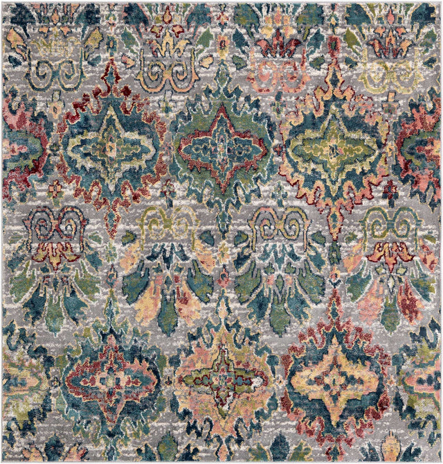 Multicolor 8' x 8' Sumter Square Area Rug Contemporary Durable Easy Clean Carpet for Bedrooms, Living Areas, Dining, Office, Dorms for Sale at Rug Engine