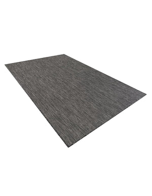 Black 5' 3 x 7' 1 Outdoor Solid Rectangle Area Rug Weather Resistant for Patio, Deck, Terrace, Balcony, Porch 100% Polypropylene Minimalist Waterproof Carpet for Sale at Rug Engine