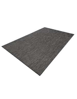 Black 5' 3 x 7' 1 Outdoor Solid Rectangle Area Rug Weather Resistant for Patio, Deck, Terrace, Balcony, Porch 100% Polypropylene Minimalist Waterproof Carpet for Sale at Rug Engine