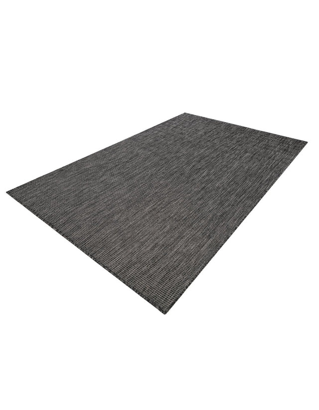 Black 5' 3 x 7' 1 Outdoor Solid Rectangle Area Rug Weather Resistant for Patio, Deck, Terrace, Balcony, Porch 100% Polypropylene Minimalist Waterproof Carpet for Sale at Rug Engine