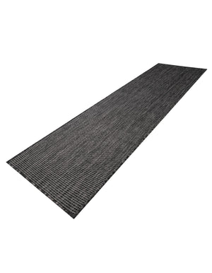 Black 2' x 7' 1 Outdoor Solid Runner Area Rug Weather Resistant for Patio, Deck, Terrace, Balcony, Porch