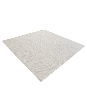 Light Gray 6' 1 x 6' 1 Outdoor Solid Square Area Rug Weather Resistant for Patio, Deck, Terrace, Balcony, Porch 100% Polypropylene Minimalist Waterproof Carpet for Sale at Rug Engine