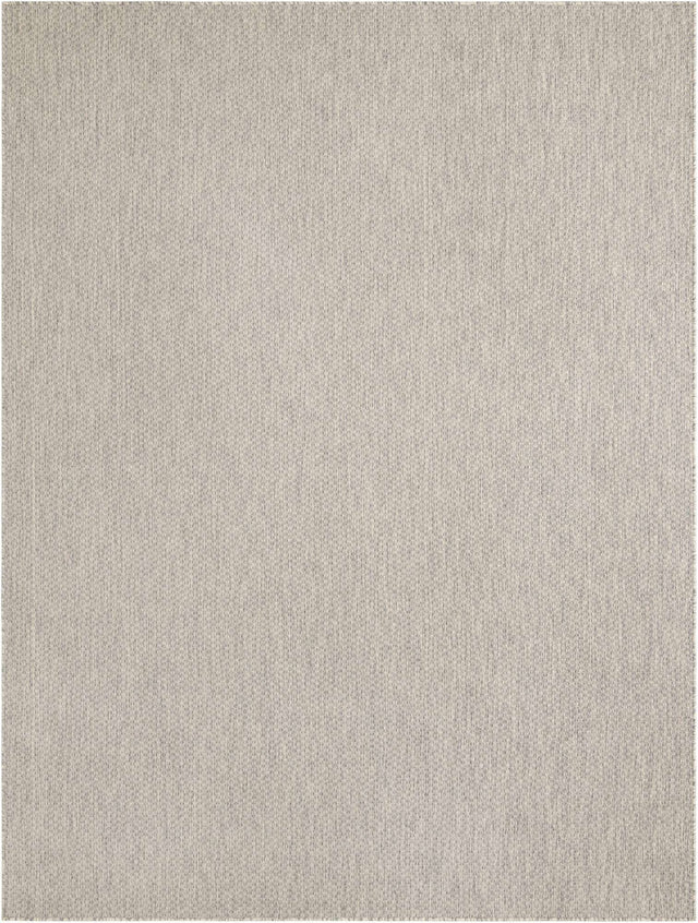 Light Gray 7' 10 x 10' Outdoor Solid Rectangle Area Rug Weather Resistant for Patio, Deck, Terrace, Balcony, Porch 100% Polypropylene Minimalist Waterproof Carpet for Sale at Rug Engine