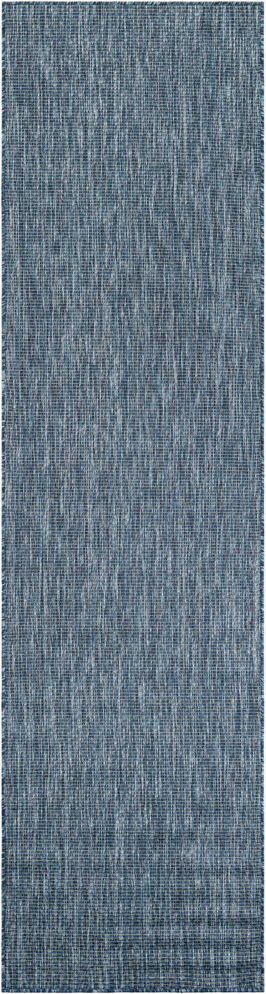 Blue 3' x 10' Outdoor Solid Runner Rug