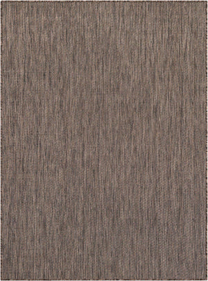 Light Brown 5' 3 x 7' 1 Outdoor Solid Rectangle Area Rug Weather Resistant for Patio, Deck, Terrace, Balcony, Porch 100% Polypropylene Minimalist Waterproof Carpet for Sale at Rug Engine