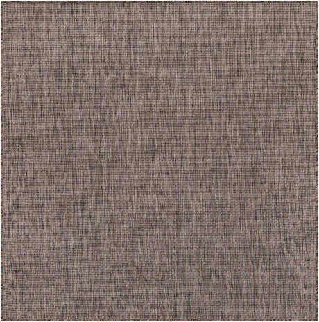 Light Brown 6' 1 x 6' 1 Outdoor Solid Square Rug