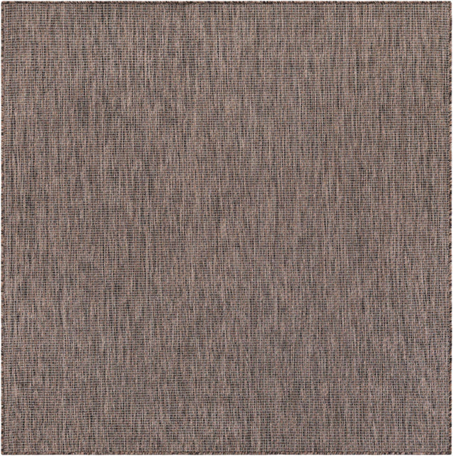 Light Brown 6' 1 x 6' 1 Outdoor Solid Square Rug