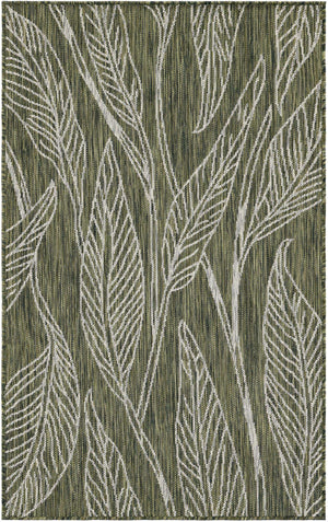 Green 3' 1 x 5' 3 Outdoor Botanical Rectangle Rug