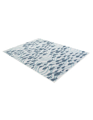 Blue 5' 3 x 7' 1 Outdoor Coastal Rectangle Area Rug Weather Resistant for Patio, Deck, Terrace, Balcony, Porch 100% Polypropylene Coastal Decor Carpet for Sale at Rug Engine