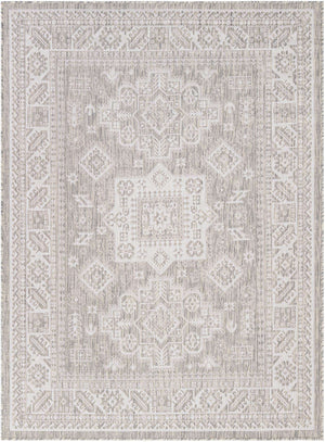 Light Gray 5' 3 x 7' 1 Outdoor Aztec Rectangle Area Rug Weather Resistant for Patio, Deck, Terrace, Balcony, Porch 100% Polypropylene Traditional Carpet Mat for Sale at Rug Engine