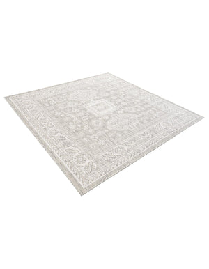 Light Gray 6' 1 x 6' 1 Outdoor Aztec Square Area Rug Weather Resistant for Patio, Deck, Terrace, Balcony, Porch 100% Polypropylene Traditional Carpet Mat for Sale at Rug Engine