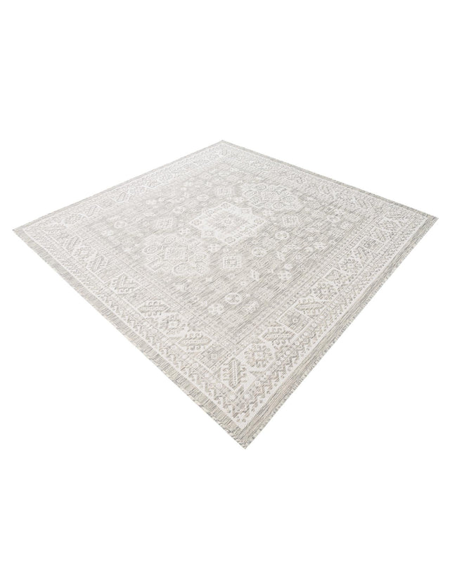 Light Gray 6' 1 x 6' 1 Outdoor Aztec Square Area Rug Weather Resistant for Patio, Deck, Terrace, Balcony, Porch 100% Polypropylene Traditional Carpet Mat for Sale at Rug Engine