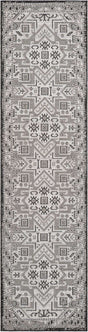 Charcoal Gray 2' 7 x 10' Outdoor Aztec Runner Area Rug Weather Resistant for Patio, Deck, Terrace, Balcony, Porch 100% Polypropylene Traditional Carpet Mat for Sale at Rug Engine