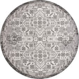 Charcoal Gray 12' x 12' Outdoor Aztec Round Area Rug Weather Resistant for Patio, Deck, Terrace, Balcony, Porch 100% Polypropylene Traditional Carpet Mat for Sale at Rug Engine