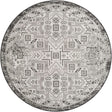 Charcoal Gray 6' 1 x 6' 1 Outdoor Aztec Round Area Rug Weather Resistant for Patio, Deck, Terrace, Balcony, Porch 100% Polypropylene Traditional Carpet Mat for Sale at Rug Engine
