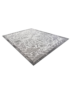 Charcoal Gray 7' 10 x 10' Outdoor Aztec Rectangle Area Rug Weather Resistant for Patio, Deck, Terrace, Balcony, Porch 100% Polypropylene Traditional Carpet Mat for Sale at Rug Engine