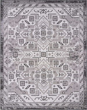 Charcoal Gray 7' 10 x 10' Outdoor Aztec Rectangle Area Rug Weather Resistant for Patio, Deck, Terrace, Balcony, Porch 100% Polypropylene Traditional Carpet Mat for Sale at Rug Engine