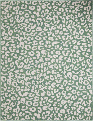 Green Blue 10' x 13' 1 Outdoor Safari Rectangle Area Rug Weather Resistant for Patio, Deck, Terrace, Balcony, Porch Animal Print Wildlife Nature Carpet for Sale at Rug Engine