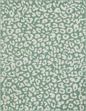 Green Blue 7' 10 x 10' Outdoor Safari Rectangle Area Rug Weather Resistant for Patio, Deck, Terrace, Balcony, Porch Animal Print Wildlife Nature Carpet for Sale at Rug Engine