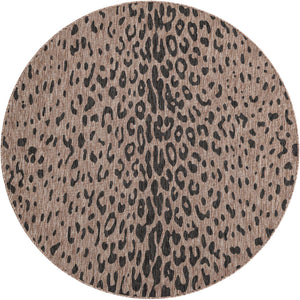 Natural 6' 1 x 6' 1 Outdoor Safari Round Area Rug Weather Resistant for Patio, Deck, Terrace, Balcony, Porch Animal Print Wildlife Nature Carpet for Sale at Rug Engine