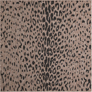 Natural 6' 1 x 6' 1 Outdoor Safari Square Area Rug Weather Resistant for Patio, Deck, Terrace, Balcony, Porch Animal Print Wildlife Nature Carpet for Sale at Rug Engine