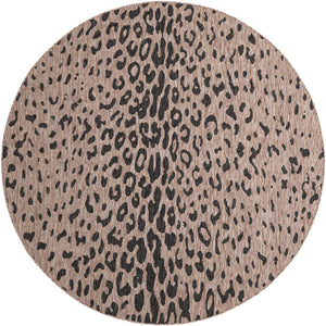 Natural 7' 10 x 7' 10 Outdoor Safari Round Area Rug Weather Resistant for Patio, Deck, Terrace, Balcony, Porch Animal Print Wildlife Nature Carpet for Sale at Rug Engine