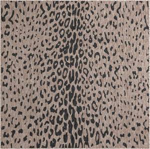 Natural 7' 10 x 7' 10 Outdoor Safari Square Area Rug Weather Resistant for Patio, Deck, Terrace, Balcony, Porch Animal Print Wildlife Nature Carpet for Sale at Rug Engine