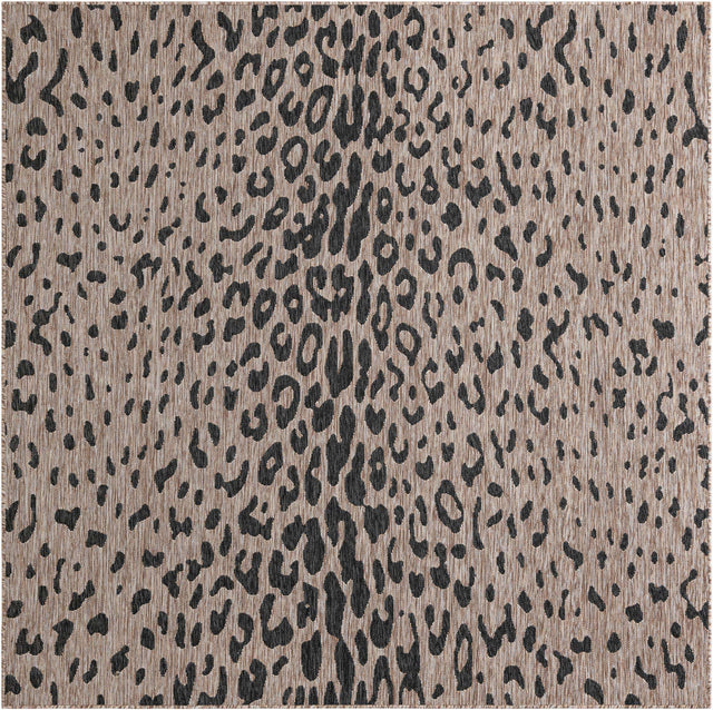 Natural 7' 10 x 7' 10 Outdoor Safari Square Area Rug Weather Resistant for Patio, Deck, Terrace, Balcony, Porch Animal Print Wildlife Nature Carpet for Sale at Rug Engine