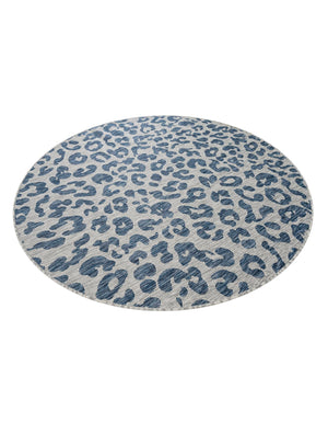 Blue 6' 1 x 6' 1 Outdoor Safari Round Area Rug Weather Resistant for Patio, Deck, Terrace, Balcony, Porch Animal Print Wildlife Nature Carpet for Sale at Rug Engine