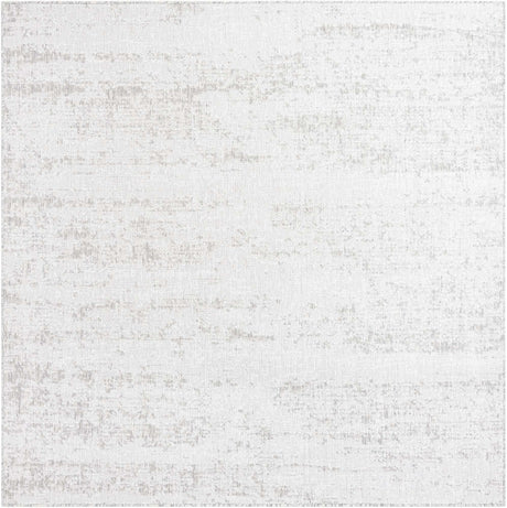 Gray 7' 10 x 7' 10 Outdoor Modern Square Area Rug Weather Resistant for Patio, Deck, Terrace, Balcony, Porch 100% Polypropylene Modern Outside Carpet for Sale at Rug Engine