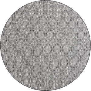 Charcoal 10' x 10' Outdoor Trellis Round Area Rug Weather Resistant for Patio, Deck, Terrace, Balcony, Porch Geometric Design Water Safe Outside Carpet for Sale at Rug Engine