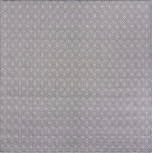 Charcoal 10' x 10' Outdoor Trellis Square Area Rug Weather Resistant for Patio, Deck, Terrace, Balcony, Porch Geometric Design Water Safe Outside Carpet for Sale at Rug Engine