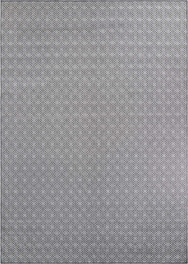 Charcoal 10' x 14' 1 Outdoor Trellis Rectangle Area Rug Weather Resistant for Patio, Deck, Terrace, Balcony, Porch Geometric Design Water Safe Outside Carpet for Sale at Rug Engine