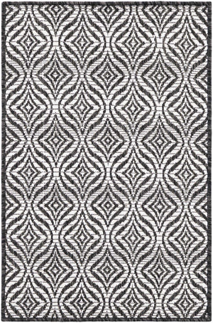 Charcoal 2' x 3' 1 Outdoor Trellis Rectangle Area Rug Weather Resistant for Patio, Deck, Terrace, Balcony, Porch Geometric Design Water Safe Outside Carpet for Sale at Rug Engine