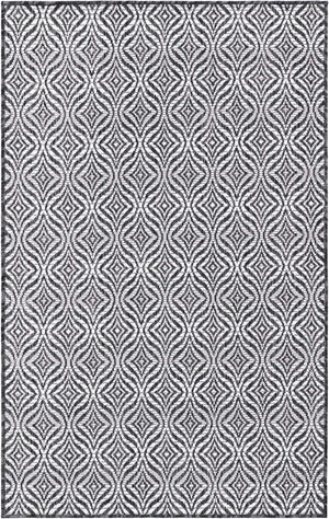 Charcoal 3' 1 x 5' 3 Outdoor Trellis Rectangle Area Rug Weather Resistant for Patio, Deck, Terrace, Balcony, Porch Geometric Design Water Safe Outside Carpet for Sale at Rug Engine