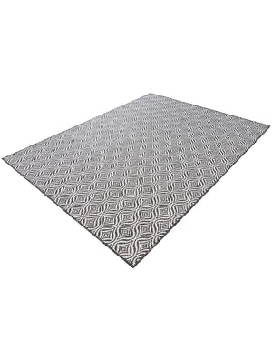 Charcoal 5' 3 x 7' 1 Outdoor Trellis Rectangle Area Rug Weather Resistant for Patio, Deck, Terrace, Balcony, Porch Geometric Design Water Safe Outside Carpet for Sale at Rug Engine