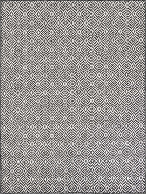 Charcoal 5' 3 x 7' 1 Outdoor Trellis Rectangle Area Rug Weather Resistant for Patio, Deck, Terrace, Balcony, Porch Geometric Design Water Safe Outside Carpet for Sale at Rug Engine