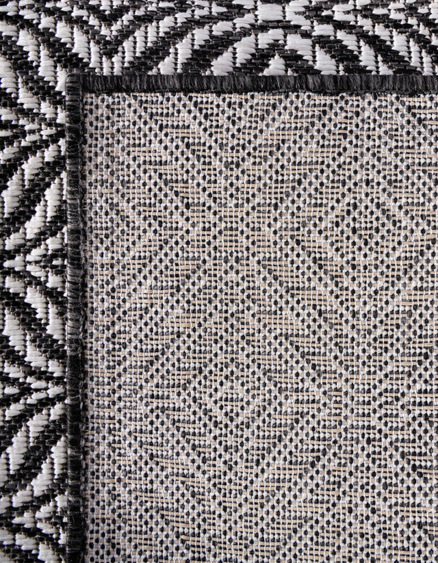 Charcoal 6' 1 x 6' 1 Outdoor Trellis Square Area Rug Weather Resistant for Patio, Deck, Terrace, Balcony, Porch Geometric Design Water Safe Outside Carpet for Sale at Rug Engine