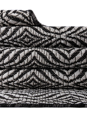 Charcoal 6' 1 x 6' 1 Outdoor Trellis Square Area Rug Weather Resistant for Patio, Deck, Terrace, Balcony, Porch Geometric Design Water Safe Outside Carpet for Sale at Rug Engine