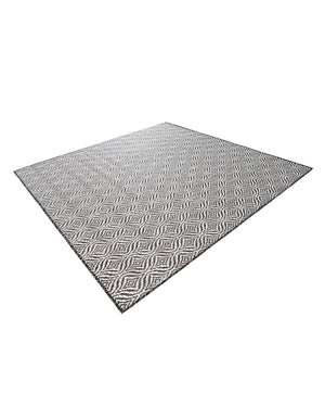 Charcoal 6' 1 x 6' 1 Outdoor Trellis Square Area Rug Weather Resistant for Patio, Deck, Terrace, Balcony, Porch Geometric Design Water Safe Outside Carpet for Sale at Rug Engine