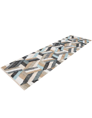 Blue 3' x 10' Chindi Cotton Runner Rug